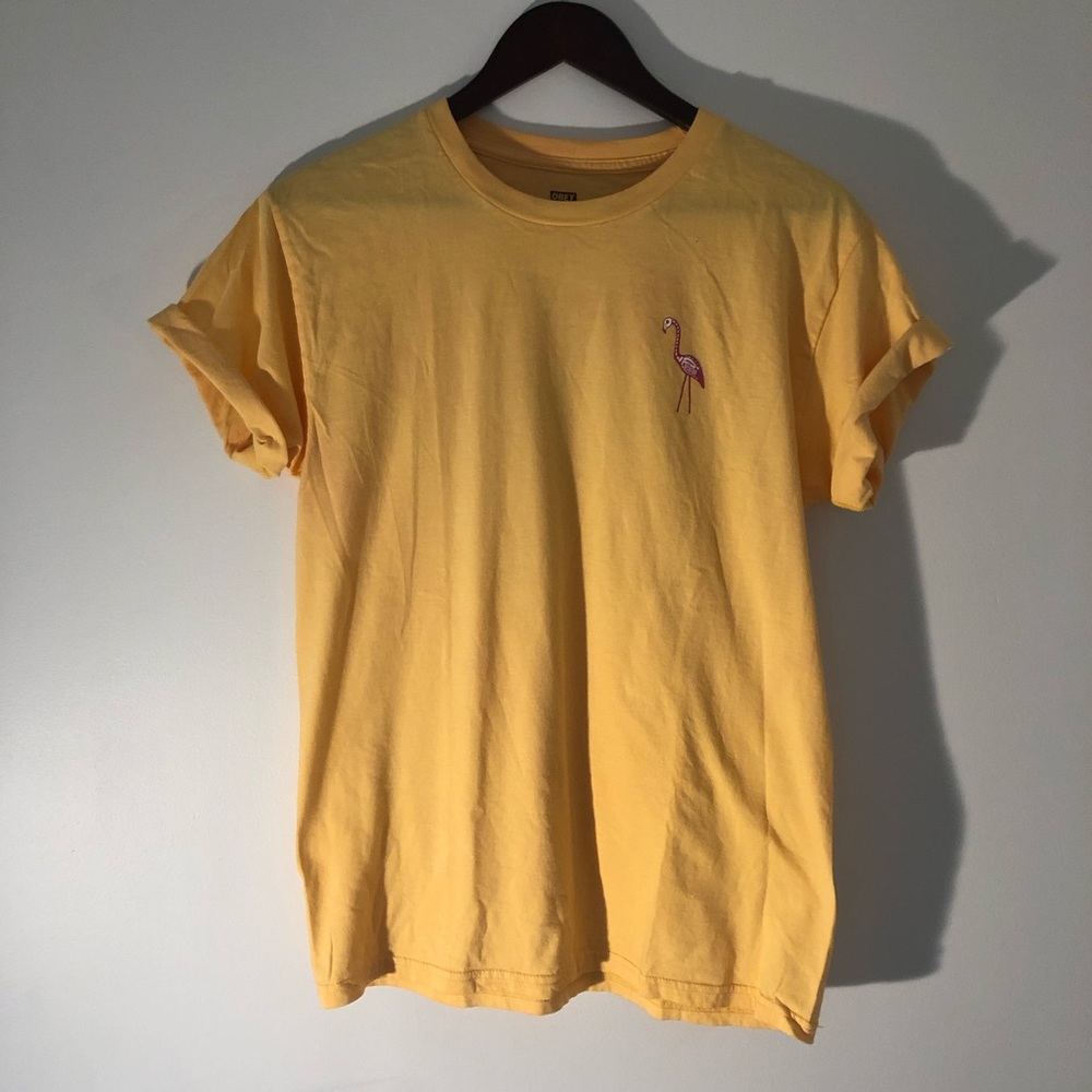 Yellow Obey Flamingo Tee